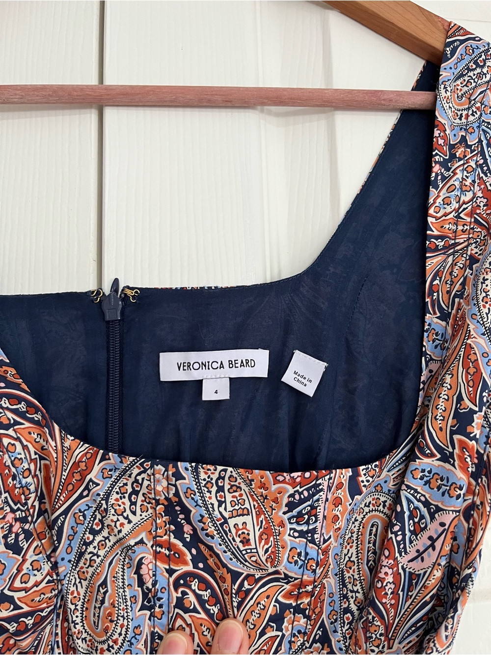 Veronica Beard Jolie Paisley Print Midi Dress in cotton-poplin - Picture 3 of 4